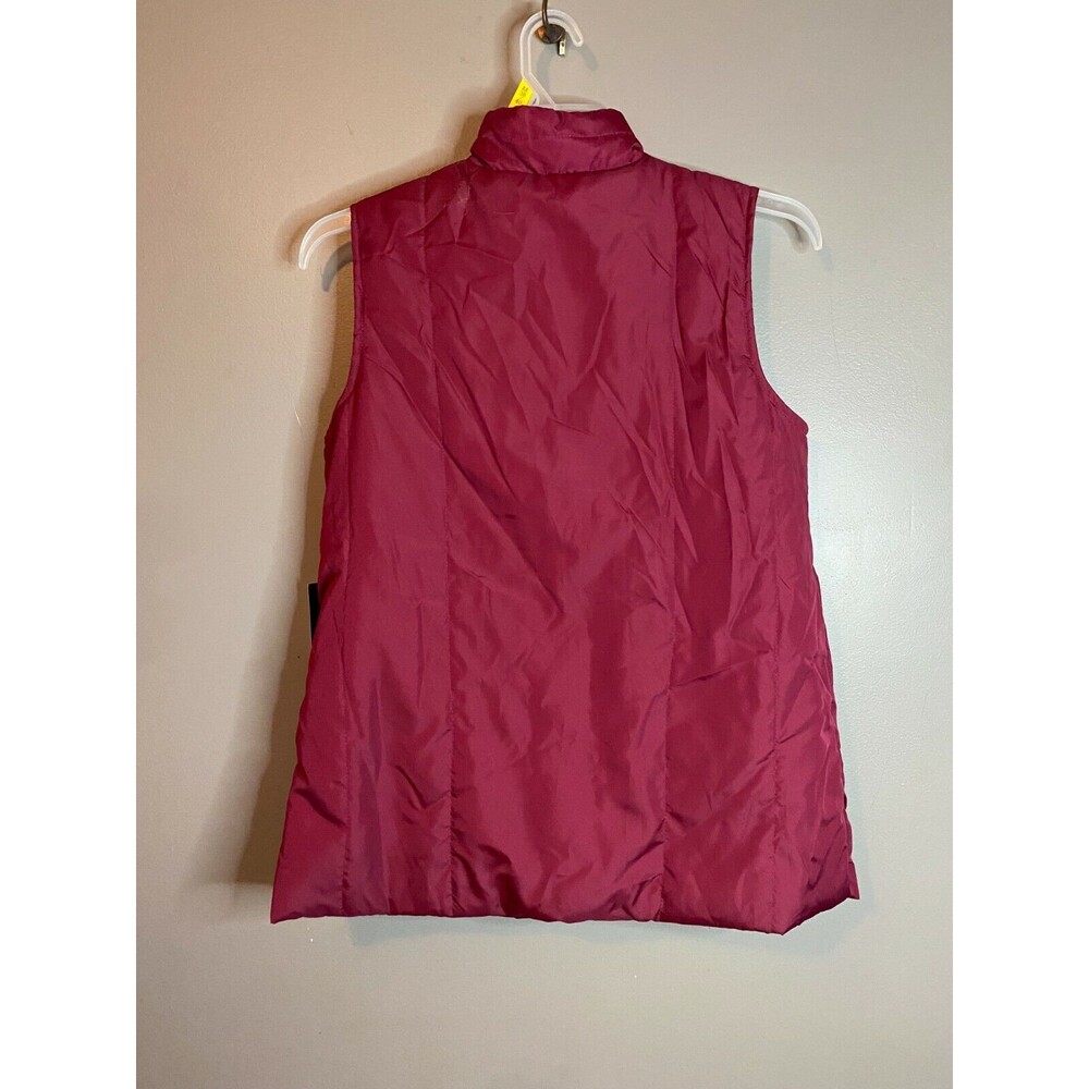 NWT KIM ROGERS SCROLL QUILTED VEST Women's Size Small Sangria Maroon - Picture 2 of 5